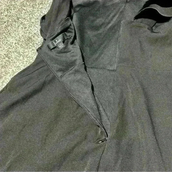 Lulus Divine Darling Black Ruffled Sleeve Skater Dress Large- NWT $69 Retail - Picture 13 of 13